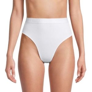 NWT Balenciaga Logo Waist Rib Briefs White Size 2 (Medium) 685521 3B4B6